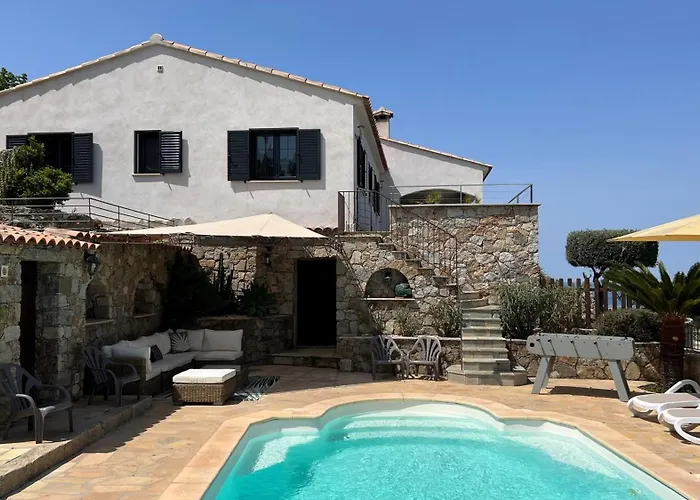 Ghjunchitu - Vue Et Piscine Privee Proche De L'ile Rousse Vakantiehuis Corbara